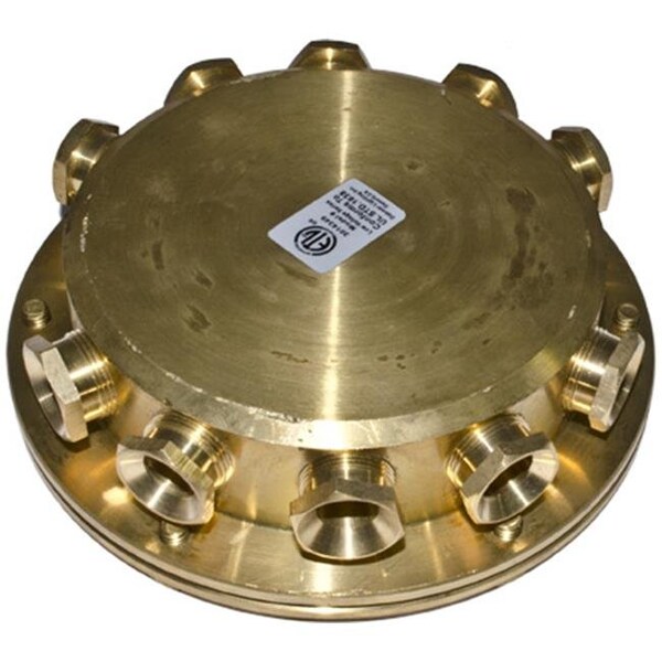 Dabmar Lighting Dabmar Lighting UWB-10 10Ways Underwater Junction Box; Brass - 1.58 x 5.50 x 5.50 in. UWB-10 - main